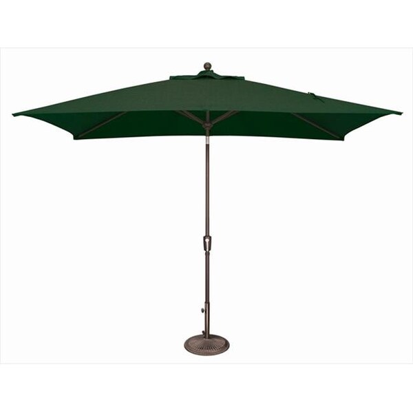 Simplyshade SimplyShade 6 x 10 ft. Rectangle Push Button Tilt Market Umbrella  Forest Green - SSUM92-6X10RT00-D2446