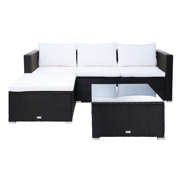 Safavieh Madalina Living Patio Sectional Set, Black & Beige, 2PK - PAT7509A-2BX