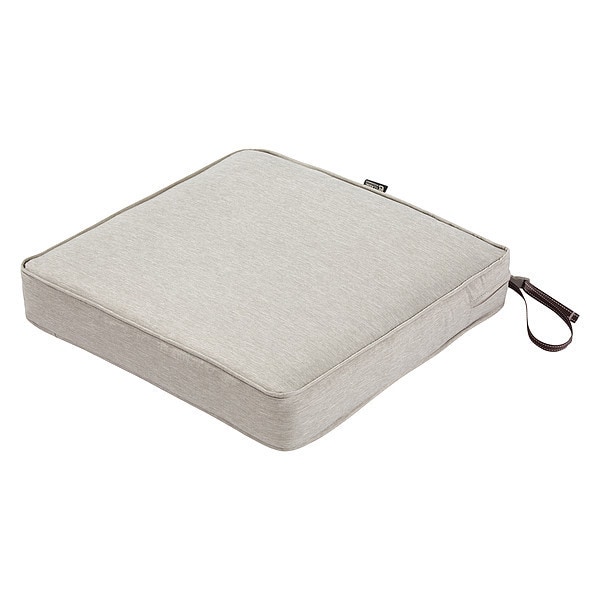 Classic Accessories Square Dining Seat Cushion, Grey, 21"x21"x3" - 62-010-HGREY-EC