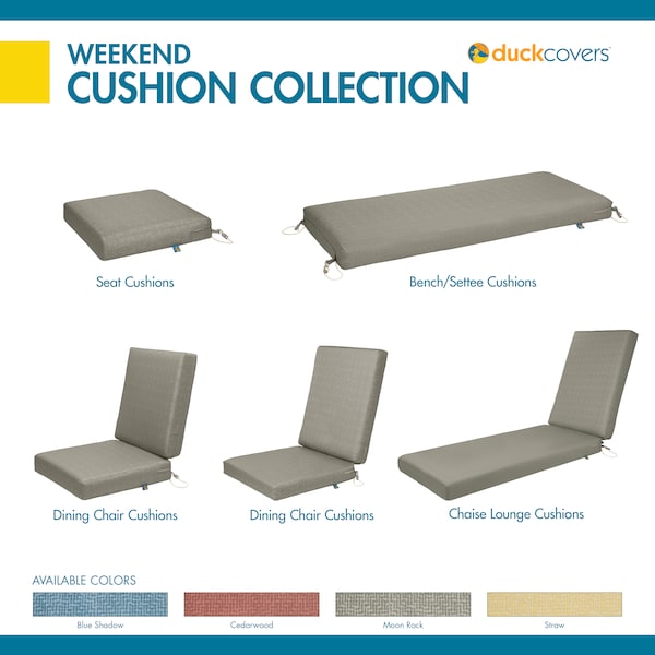 Classic Accessories Weekend 72" x 21" x 3" Outdoor Chaise Cushion, Moon Rock - CMRCE72213