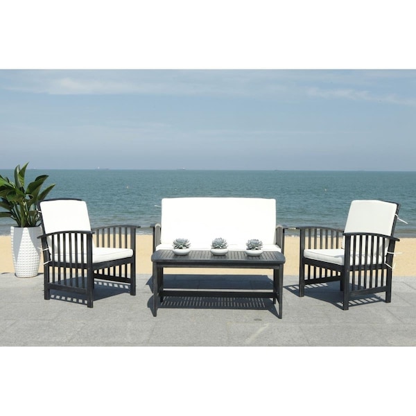 Safavieh Rocklin Outdoor Set - Black & White, 4PK - PAT7007E