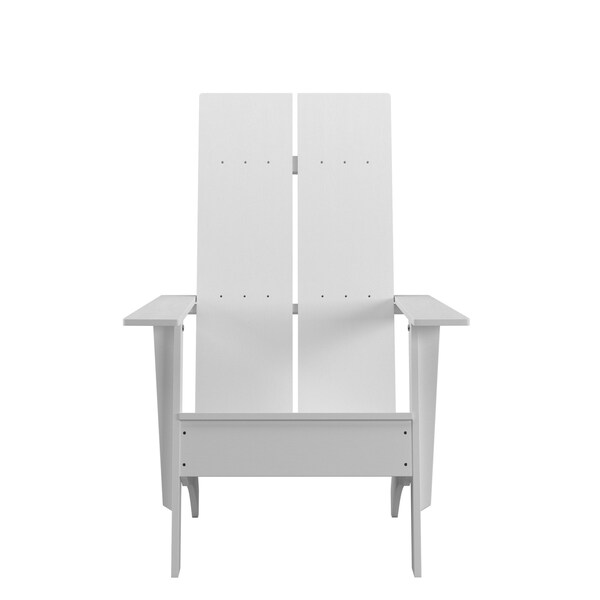 Flash Furniture White Modern Dual Slat Back Adirondack Chair - JJ-C14509-WH-GG