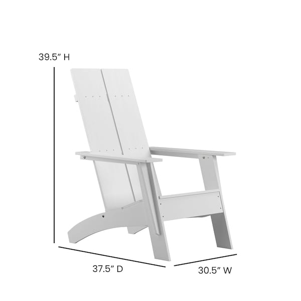 Flash Furniture White Modern Dual Slat Back Adirondack Chair - JJ-C14509-WH-GG