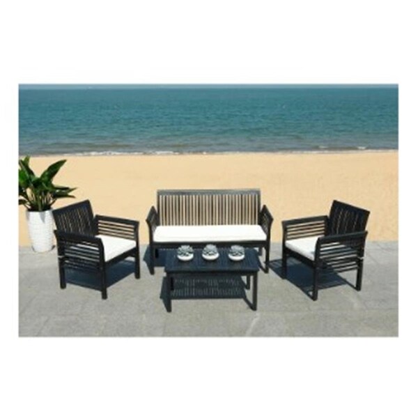 Safavieh Carson Outdoor Set - Black & White, 4PK - PAT7005C