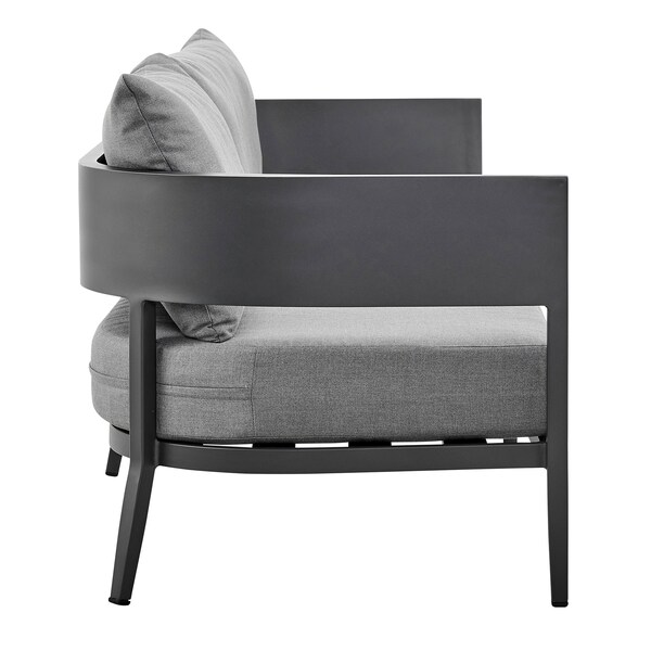 Armen Living Menorca Aluminum Outdoor Chair in Dark Gray - SETODMNGRBX1