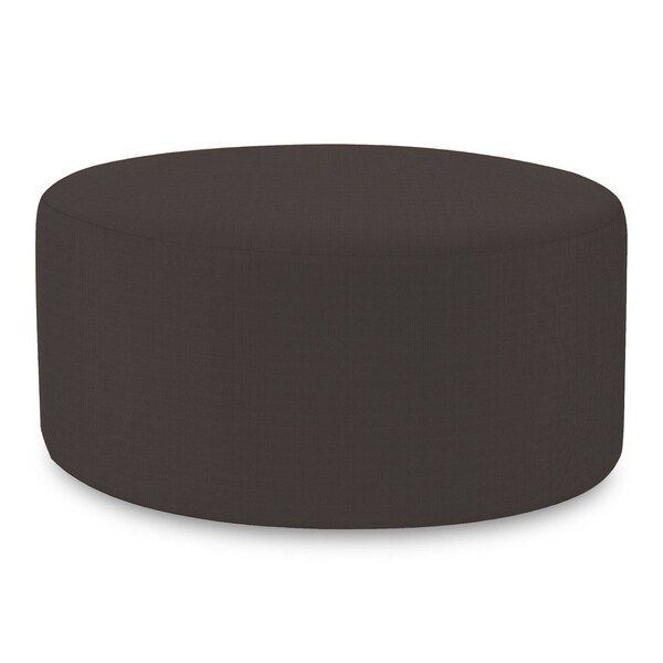 Howard Elliott Universal Round Ottoman Cover sunbrella Outdoor seascape Charcoal - QC132-460