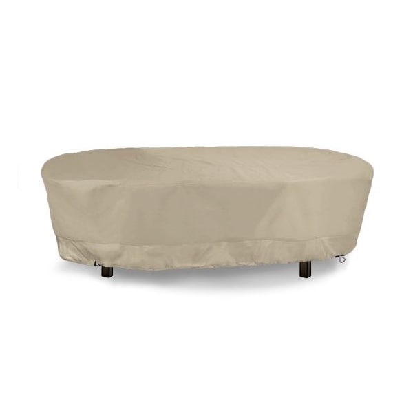 Eevelle Meridian Oval Table Set Cover, Khaki, 75 in L x 25.5 in W x 52 in H - MDTBLOVL_75L_52W_25H-KHA