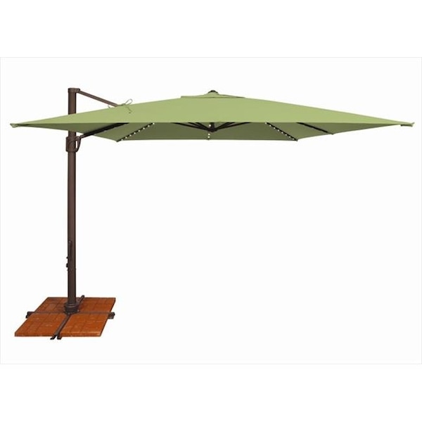 Simplyshade SimplyShade 10 ft. Bali Pro Square Rotating Cantilever Umbrella with Lights  Ginkgo - SSAD45SL-10SQ00-A54011