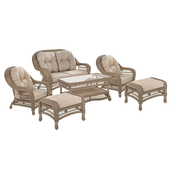 W Unlimited Outdoor Garden Conversation Set with Ottomans - 6 Piece - SW1308SET6OT