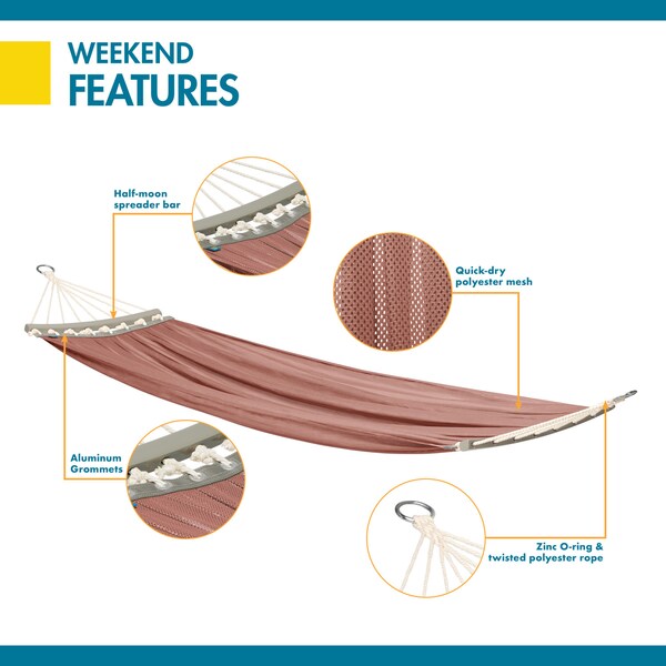 Classic Accessories Weekend 82" Mesh One-Person Travel Hammock, Cedarwood - WCWHS8262