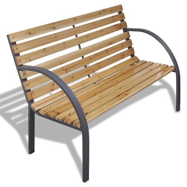 Convenience Concepts Outdoor Bench Iron Frame with Wood Slats - HI2629174