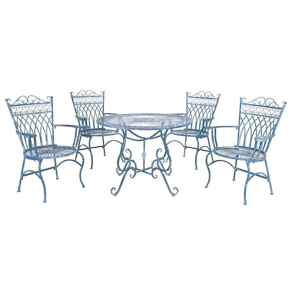 Safavieh Thessaly Antique Blue 5 Piece Furniture Set - PAT5003C