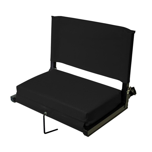 American Furniture Classics 18 x 14 x 16 in. Stadium Chairs for Bleachers with Back Support, Black - STADBLKL