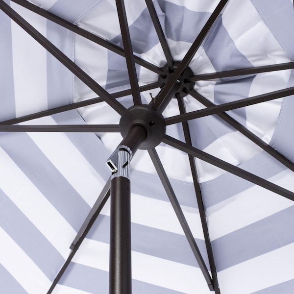 Safavieh 11 ft. Vienna Crank Umbrella Navy & White - PAT8111C