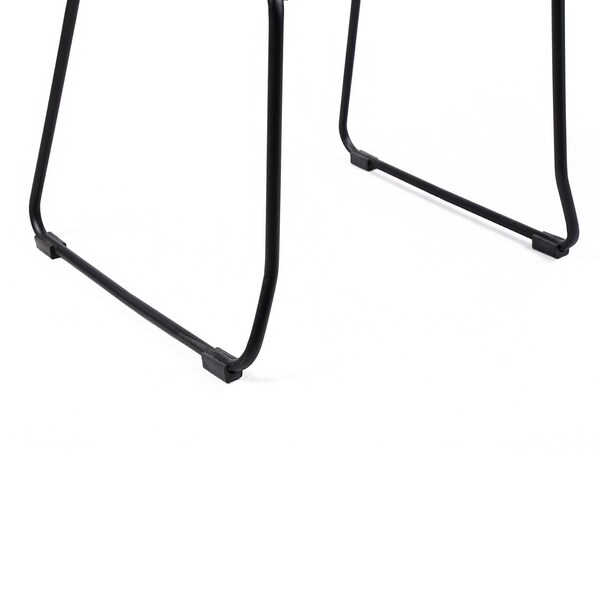 Armen Living Shasta Outdoor Metal and Black Rope Stackable Dining Chair - Set of 2 - LCSHSIBLK