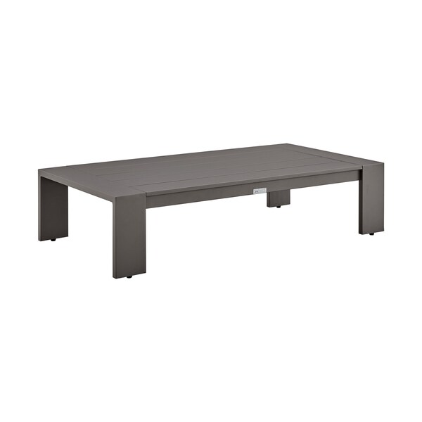 Armen Living Mongo 4 Piece Outdoor Patio Furniture Set in Dark Brown Aluminum with Cushions - 840254332416