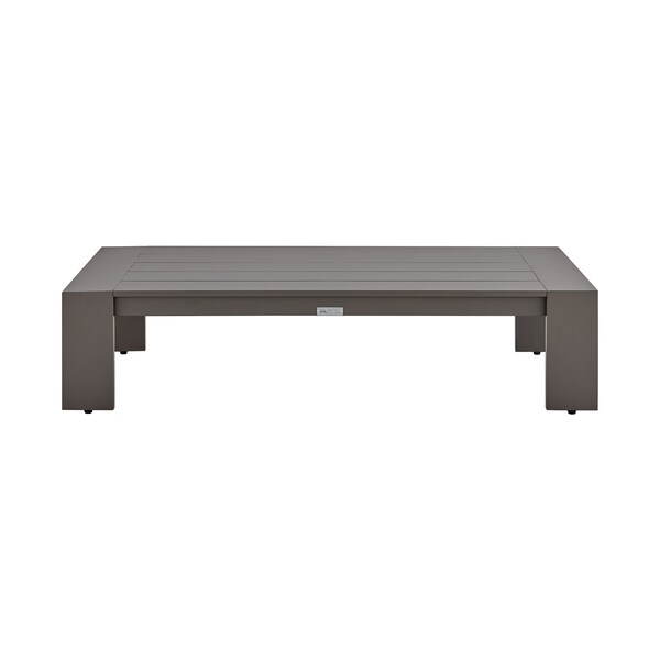 Armen Living Mongo 4 Piece Outdoor Patio Furniture Set in Dark Brown Aluminum with Cushions - 840254332416
