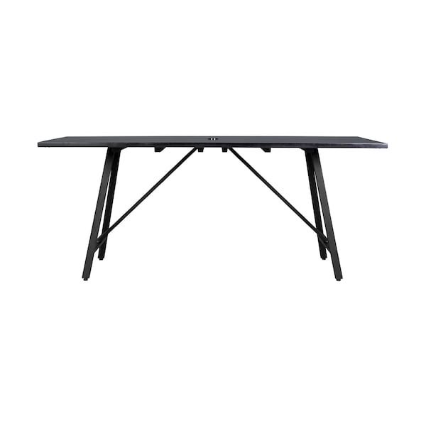 Armen Living Koala Outdoor Patio Dark Eucalyptus Wood and Metal Rectangle Dining Table - 840254332317