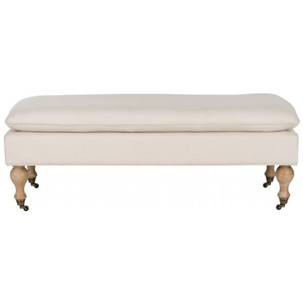 Safavieh Hampton Pillowtop Bench- Cream - 19.1 x 20.7 x 51.8 in. - HUD8239L