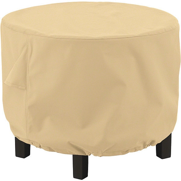 Classic Accessories Terrazzo Round Ottoman Cover, Small, Sand, 26"x26" - 55-909-022001-EC