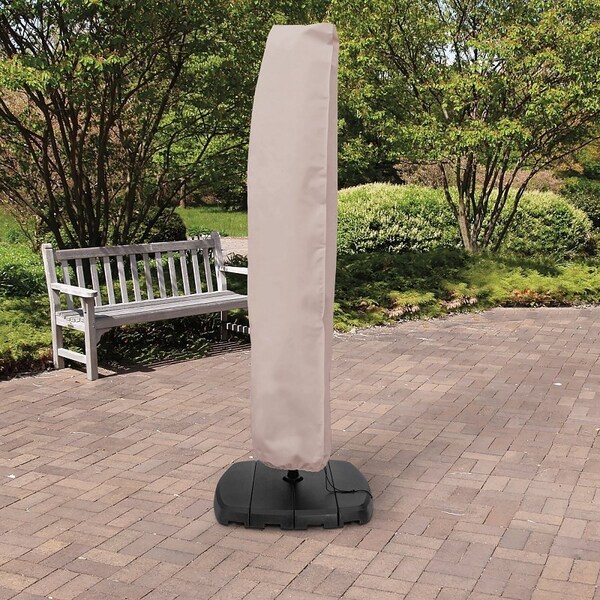 Mr. Bar-B-Q Umbrella Cover, 30 in W, 100 in H, Elastic, Taupe - 07841BBGD
