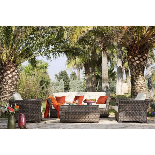 Hospitality Rattan Patio Fiji Sofa with Cushions - 901-1347-ATQ-S