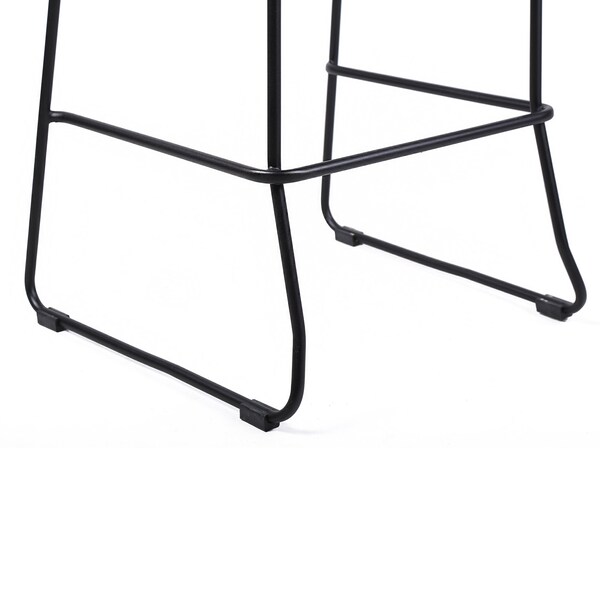 Armen Living Shasta 30" Outdoor Metal and Gray Rope Stackable Barstool - Set of 2 - LCSTBABLGRY30