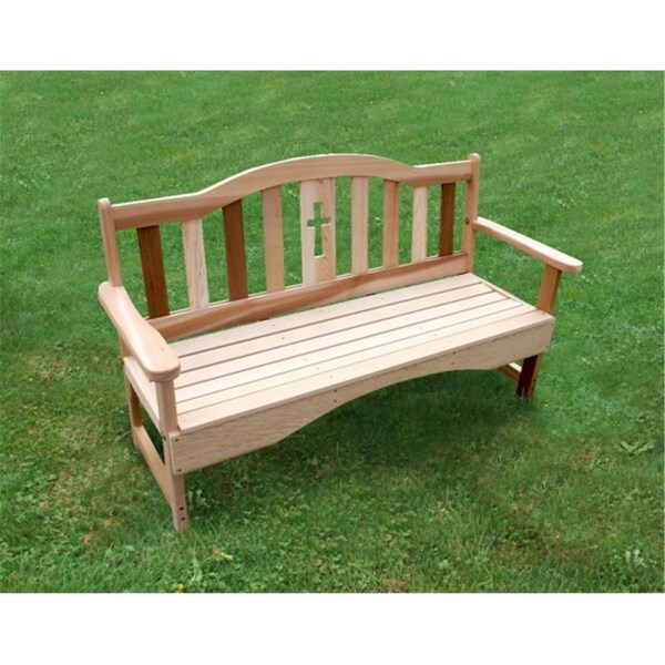Creekvine Design Creek Vine Designs 2 ft. Cedar Holy Cross Garden Bench - WF8002CVD