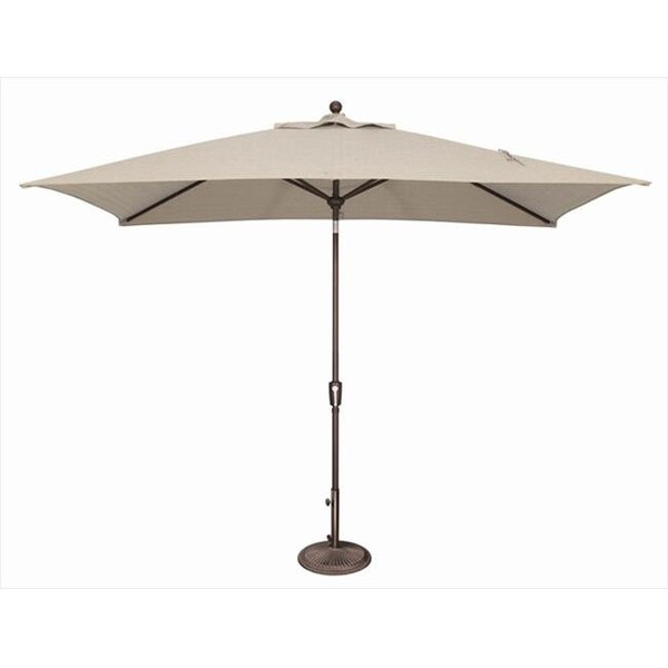 Simplyshade SimplyShade 6 x 10 ft. Rectangle Push Button Tilt Market Umbrella  Antique Beige - SSUM92-6X10RT00-A5422
