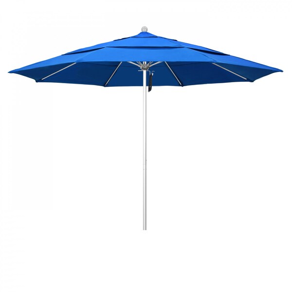 California Umbrella Patio Umbrella, Octagon, 107" H, Olefin Fabric, Royal Blue - 194061000441