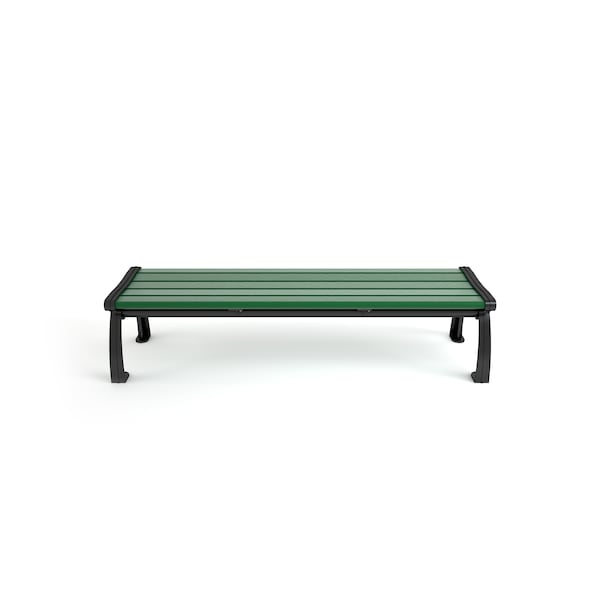 Frog Furnishings Green 5' Heritage Backless Bench with Black Frame - PB 5GREBFHERBAC