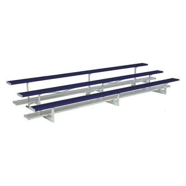 National Recreation Systems Bleacher, 3 Rows, 30 Seats, 15 ft. L, Blue - NB-0315ASTD_5005S