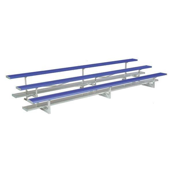 National Recreation Systems Bleacher, 3 Rows, 30 Seats, 15 ft. L, Blue - NB-0315ASTD_5005S