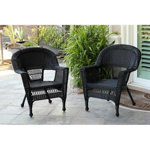 Jeco Jeco W00207-C-4 Black Wicker Chair - Set 4 - W00207-C_4