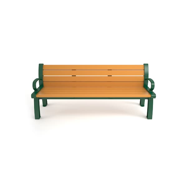 Frog Furnishings Cedar 5' Heritage Bench with Green Frame - PB 5CEDGFHER