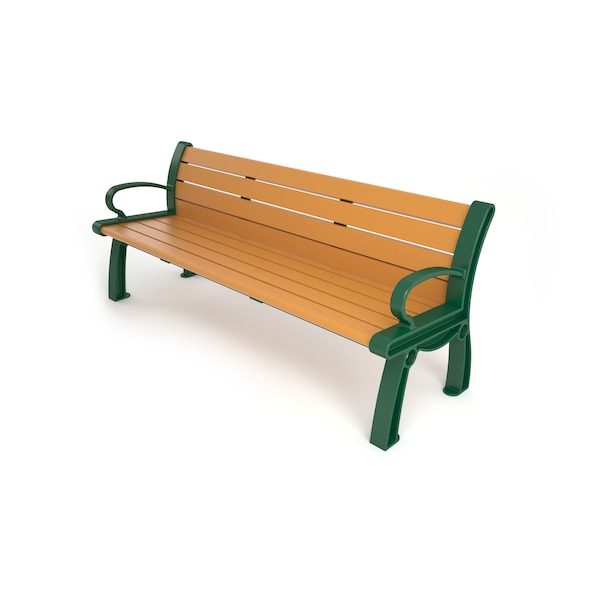 Frog Furnishings Cedar 5' Heritage Bench with Green Frame - PB 5CEDGFHER