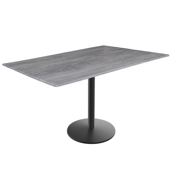 Holland Bar Stool Co 30 Tall OD214 Black Table Base w22 Diameter foot and 32x48 Greystone Top, IndoorOutdoor - OD214-2230BWODS3248GRYSTN
