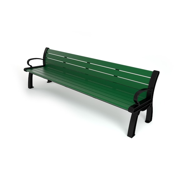 Frog Furnishings Green 8' Heritage Bench with Black Frame - PB 8GREBFHER