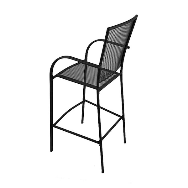 Holland Bar Stool Co Outdoor 470 Willow 30-in. Bar Stool, Black Wrinkle Finish - OD470-30