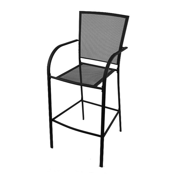 Holland Bar Stool Co Outdoor 470 Willow 30-in. Bar Stool, Black Wrinkle Finish - OD470-30