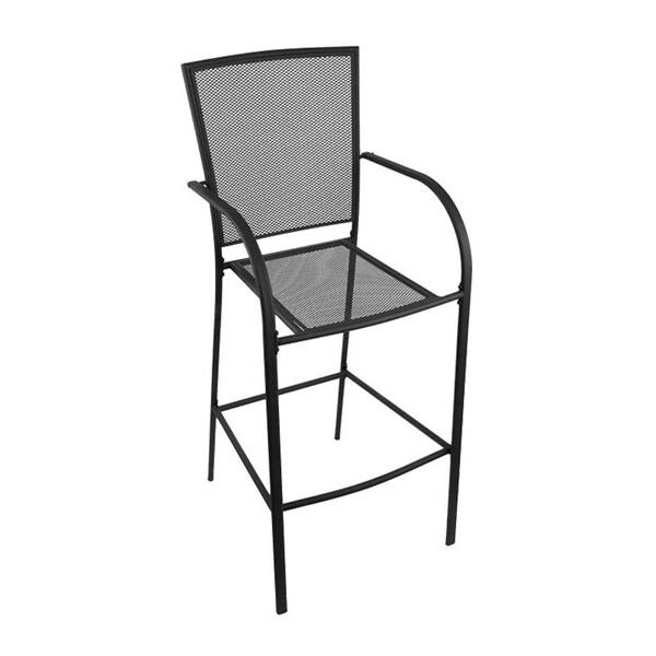 Holland Bar Stool Co Outdoor 470 Willow 30-in. Bar Stool, Black Wrinkle Finish - OD470-30