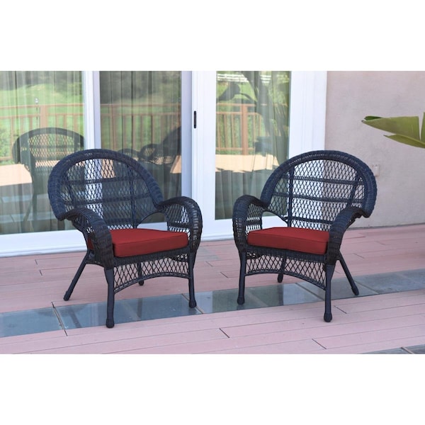 Propation W00211-C-2-FS018 Santa Maria Black Wicker Chair with Red Cushion - PR1081434