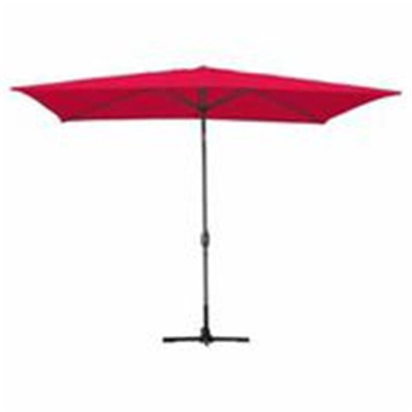Propation 6.5 x 10 Ft. Aluminum Patio Market Umbrella Tilt with Crank - Red Fabric & Grey Pole - PR648413