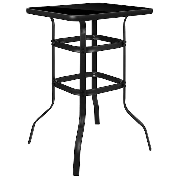 Flash Furniture 3 Piece Glass Bar Patio Table Set with 2 Barstools - TLH-073H092H-B-GG