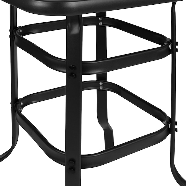 Flash Furniture 3 Piece Glass Bar Patio Table Set with 2 Barstools - TLH-073H092H-B-GG
