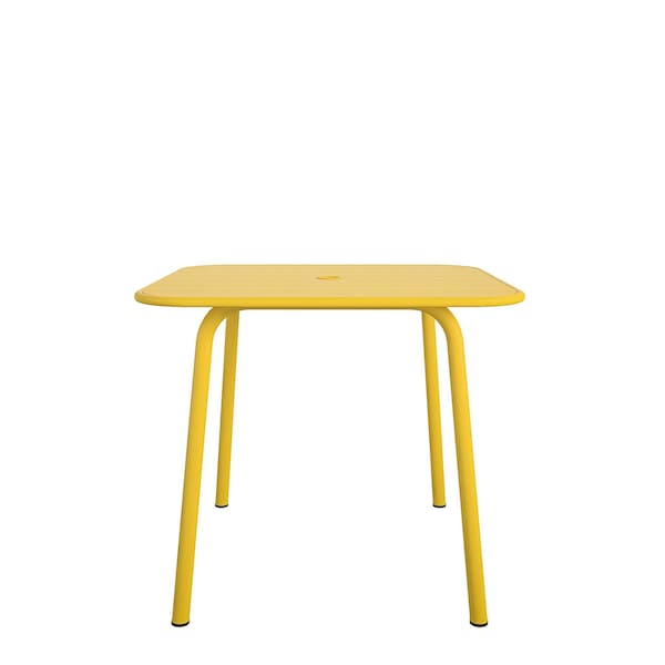 Cosco Novogratz Poolside Gossip Collection, June Outdoor/Indoor Square Dining Table, Yellow - 88956YLW1E