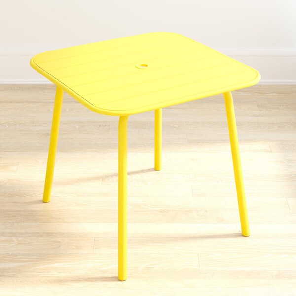 Cosco Novogratz Poolside Gossip Collection, June Outdoor/Indoor Square Dining Table, Yellow - 88956YLW1E