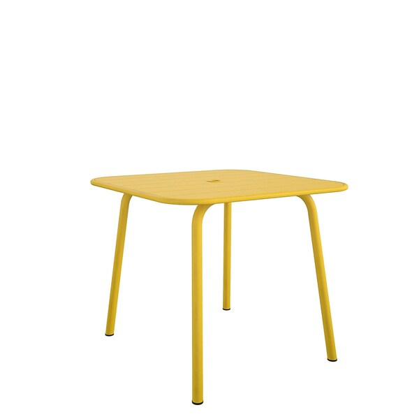 Cosco Novogratz Poolside Gossip Collection, June Outdoor/Indoor Square Dining Table, Yellow - 88956YLW1E