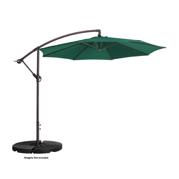 Claustro 10 ft. Offset Outdoor Patio Umbrella with 8 Steel Ribs & Aluminum Pole & Vertical Tilt; Green - CL3863266