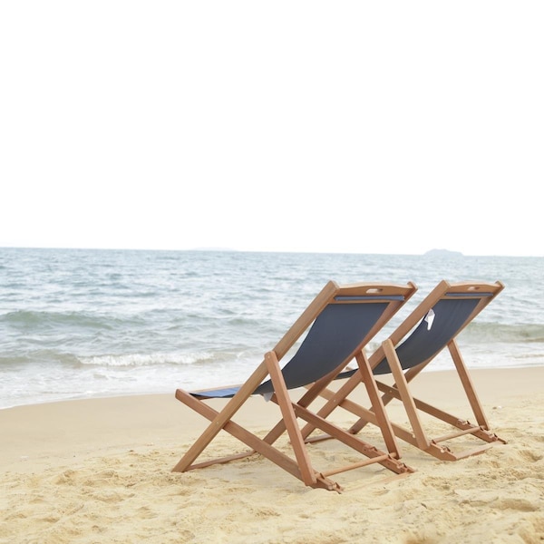 Safavieh Loren Sling Chair; Navy & Natural - PAT7040D-SET2